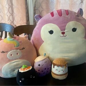 Squishmallows Pink and Purple Stuffed Animals Set